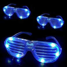 Party09 Livingda LED 百葉窗遮陽眼鏡, 藍色, 3個