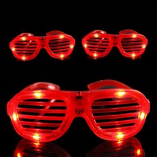 Party09 Livingda LED 百葉窗遮陽眼鏡, 紅色, 3個