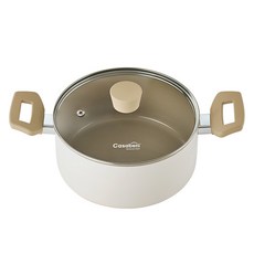 Casabeni Cremella系列IH電磁爐適用陶瓷雙耳鍋, 20cm, 1個, 白色