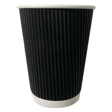 大韓三層波紋黑色紙杯 340ml, 50入, 1個