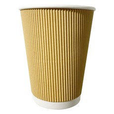 大韓健康 三層波紋紙杯 340ml 象牙白 50入, 50個, 1個