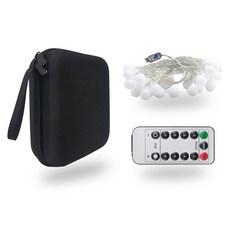 LED 生活防水 USB 櫻桃燈串 50燈 + 遙控器 + 收納袋套組, 1個, 暖白光