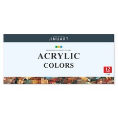 JINUART 壓克力顏料 220g, 12ml, 12色