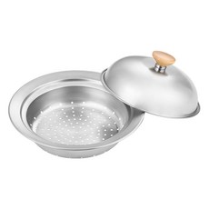요시카와 스테인리스 우드 핸들 찜기, 1개, 20cm