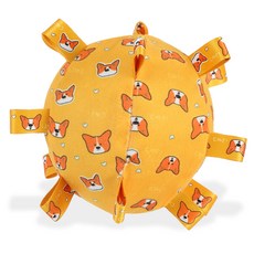 doongdoongpet 狗狗發聲拉扯球玩具, 黃色, 1個