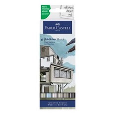 FABER-CASTELL 輝柏 Goldfaber素描馬克筆 建築學款 6支組, 1組, 6 種顏色