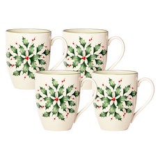 레녹스 홀리데이 머그컵 400ml, 혼합색상, 4개