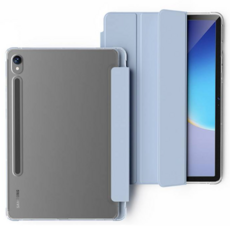 고부기 S펜 수납 스탠드 스마트 커버 매트 태블릿PC 케이스, 스카이블루, 1개