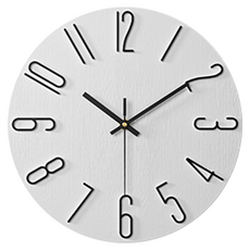 FULLTEM 北歐靜音現代掛鐘, 白色