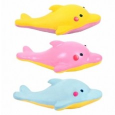 狗狗乳膠玩具 幸運海豚啾啾玩具 3件組, 1套, 黃色 + 粉紅色 + 藍色