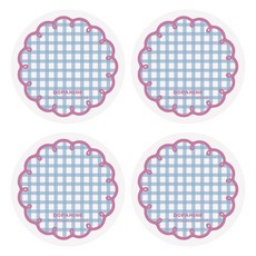 Papermints 格紋搖搖杯杯墊 12595, 4個, 藍色