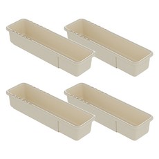 MEO 廚房居家多用途空間調節抽屜收納整理盒, 4個, 米色