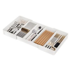 메오 주방 분리 조절 파티션 서랍수납 정리함 2면 분리형, 화이트, 1개