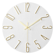 FULLTEM 北歐靜音現代壁鐘, 奶白色