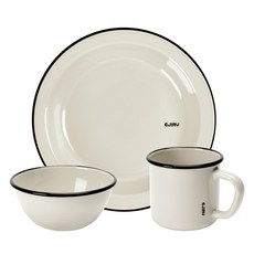 에지리 레모 플레이트 세트 E, 1세트, 머그컵 + 시리얼볼 + 플레이트, 프림아이보리