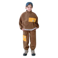 베리클로젯 주니어 남아용 기모 키치 블럭 아노락 오버핏 맨투맨