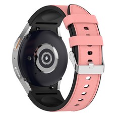 스페이스쉴드 날개형 하이브리드 레더 실리콘 스트랩 20mm, 핑크, 1개