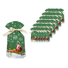 살림여왕 크리스마스 선물 포장 리본 봉투, 썰매그린, 50개