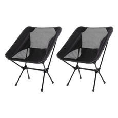 輕量透氣網眼露營椅, 2個, 黑色