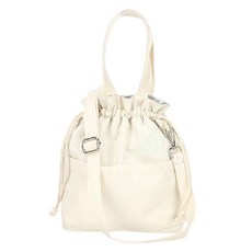 Ondaon 便當袋 保溫保冷袋 帆布袋, 白色, 1個