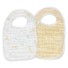 벨몽 유아용 4겹 코튼 드롤빕 턱받이 2종 세트, 1세트