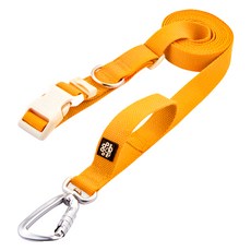 멍템 강아지 카라비너 핸즈프리 리드줄, 네온오렌지, 1개