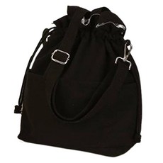 Ondaon 便當袋 保溫保冷袋 帆布袋, 黑色, 1個