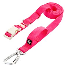 멍템 강아지 카라비너 핸즈프리 리드줄, 네온핑크, 1개