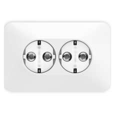 CLICKTAP LUNA 嵌入式橫式2孔插座 銀色, 1個