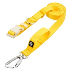 Mungtem 狗狗登山扣免持牽繩, 亮黃色, 1個