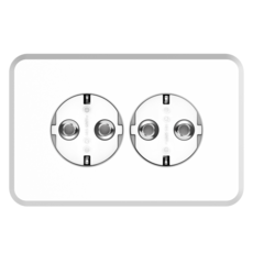 CLICKTAP PLANO 嵌入式橫式2孔插座 銀色, 1個