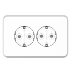 CLICKTAP PLANO 嵌入式橫式2孔插座 白色, 1個