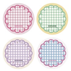 Peppermints 格紋Lolly杯墊 4件組 12595, 1套, 藍色, 粉紅色, 綠色, 紫色
