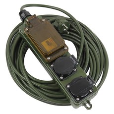 One Stop 2條防雨漏電阻斷延長露營引線, 卡其色, 1個, 20m