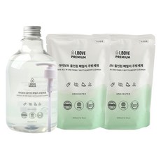 ibove 多合一家庭廚房洗潔精瓶裝 600ml + 補充包 500ml x 2入 + 按壓瓶組, 1套