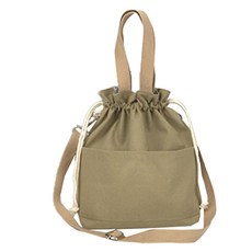 Ondaon 便當袋 保溫保冷袋 帆布袋, 卡其色, 1個