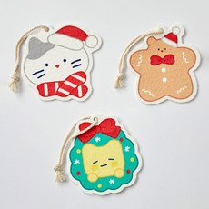 버터 크리스마스 버터패밀리 펄프 수세미 밀크캣 + 버터곰 + 버터군 세트, 3개, 1세트