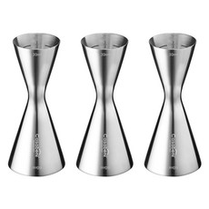 Casabeni 家用調酒 雞尾酒 全不鏽鋼量杯 30ml / 60ml, 混合色, 3個