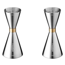 Casabeni 居家調酒 雞尾酒 不鏽鋼 金環 量酒器 30ml / 60ml, 混合色, 2個