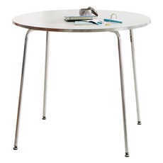 베스트리빙 크롬 원형 테이블, 화이트, 3인용