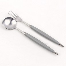 보겐 몽블랑 큐티 커트러리 티스푼 티포크 세트 그레이, 1세트, 티스푼 + 티포크