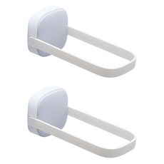 메이크마인 무타공 접이식 주방 행주 싱크대 수건 다용도 거치대, 화이트 + 그레이, 2개