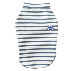 바크독 강아지 베이직 스트라이프 티셔츠, 소라, 1개