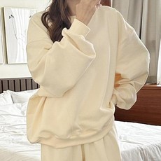 세이스타일 여성용 아므 절개 라운드 오버핏 보온 맨투맨