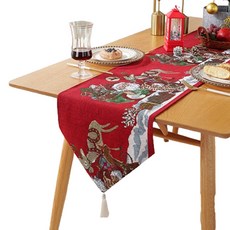 블럭마트 크리스마트 테이블 러너, 산타, 1개, 35 x 220 cm
