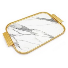 케이멧 서빙트레이 S14, 화이트마블 + 골드, 1개