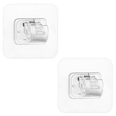 월드크린 무타공 스프링 압축봉 브라켓 홀더, 투명, 2개