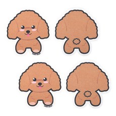 써니엔조이 제로웨이스트 식물성 셀룰로오스 압축수세미 푸들 엄마, 4개입, 1개