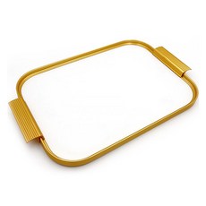 케이멧 서빙트레이 S14, 화이트 + 골드, 1개