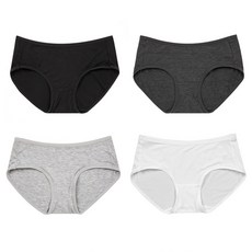 이너베이직 빅사이즈 밤부 부드러운 베이직 데일리 팬티 모노톤 4종 세트